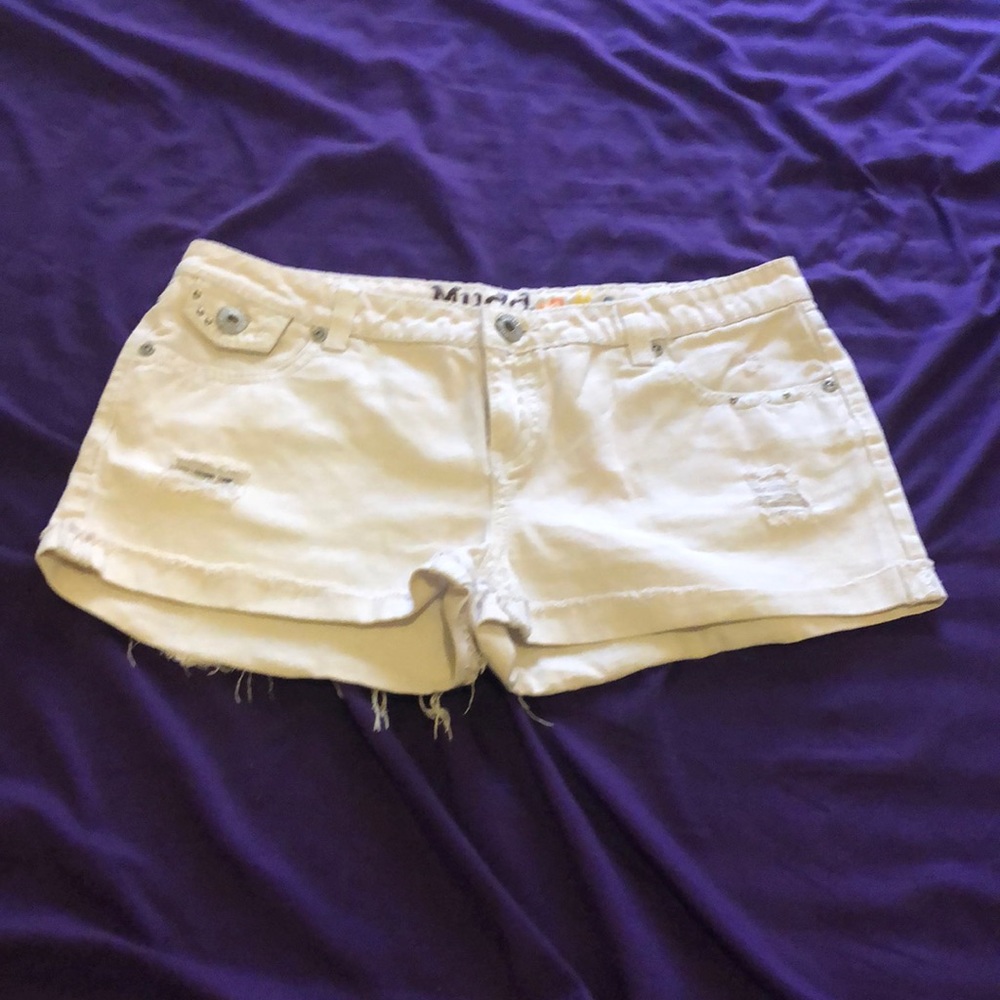 White cut off shorts